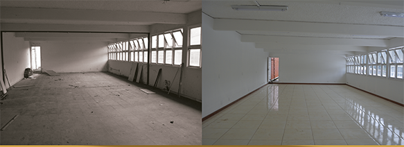 Antes e depois da reforma